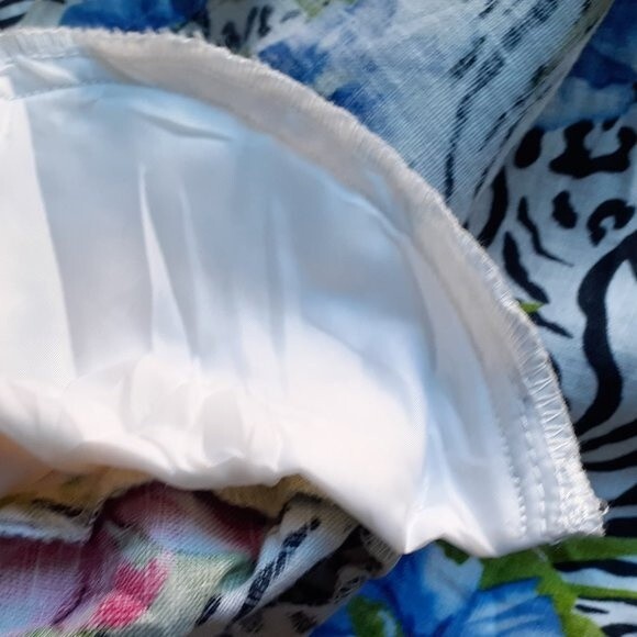 Choices  100% Linen Open Front Floral B&W Zebra Stripes Sleeve Women's Blazer 2X - Picture 9 of 11